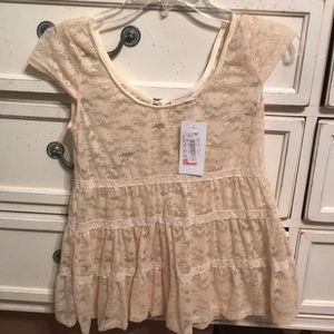 Cream lace babydoll top